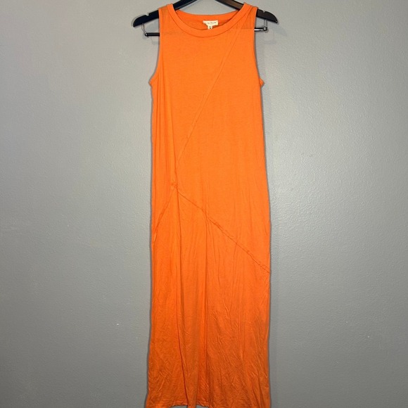 See You Monday Maxi Dress Sleeveless Casual Summer Orange Size M - Picture 1 of 6